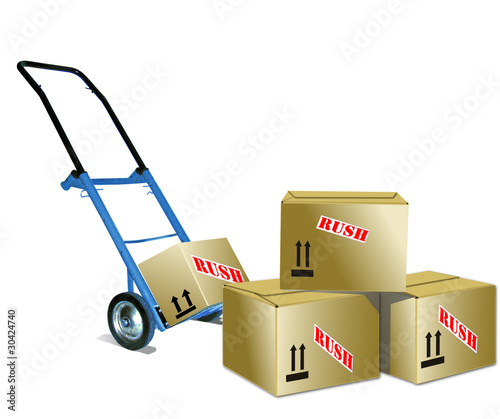 Vector: Hand Truck and boxes. Hand Truck and boxes.