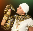 young man with a python