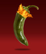 Fire Exploding Cap Off of Jalapeno