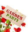 garden party sign - green invitation card garden party sign - green invitation card