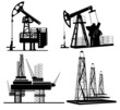 oil silhouette hand drawn