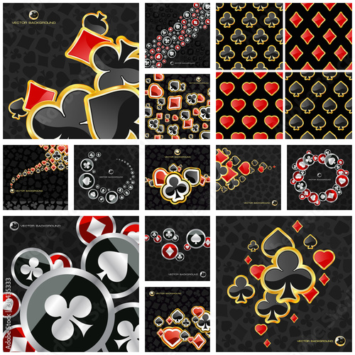 Vector: Abstract background with card suits. Great collection. Abstract background with card suits. Great collection.
