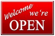 Illustration: welcome we're open welcome we're open