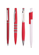 Four red pens on white Four red pens on white
