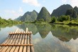 Bamboo rafting on Li-river, Yangshou, China Bamboo rafting on Li-river, Yangshou, China