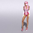 very attractive young lady wearing a corset. 3D rendering over very attractive young lady wearing a corset. 3D rendering over