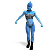 female blue fantasy alien. 3D rendering with clipping path and female blue fantasy alien. 3D rendering with clipping path and