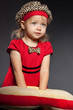 Little cute girl holding her pillow Little cute girl holding her pillow