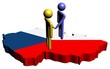 people shaking hands with Czech map flag illustration people shaking hands with Czech map flag illustration