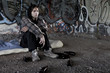 Photo: Homeless alcoholic drinking beer Homeless alcoholic drinking beer