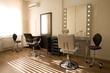 Modern salon make-up artist and hairdresser
