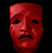 figure with tragedy mask 3d illustration