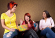 Young women at a birthday party