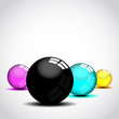 Glossy four print color ball. Vector illustration. Glossy four print color ball. Vector illustration.