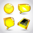 Four yellow glossy shine web button illustration. Four yellow glossy shine web button illustration.