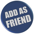 Button blau rund ADD AS FRIEND Button blau rund ADD AS FRIEND