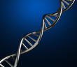 3D render of DNA strands on abstract background