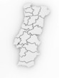Three-dimensional map of Portugal. 3d