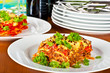 Plate with lasagne