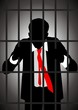 Vector illustration of a businessman in jail Vector illustration of a businessman in jail