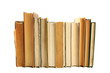 books in a row isolated on white
