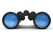 Binoculars Reflecting the Sky