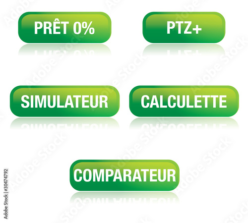 Vector: set de pictos web : comparateur, simulateur, ptz+, de prix set de pictos web : comparateur, simulateur, ptz+, de prix