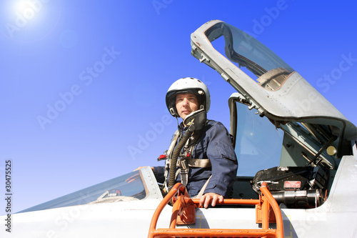 Photo: The military pilot in the plane The military pilot in the plane