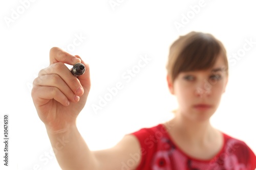 Photo: fille qui écrit fille qui écrit