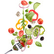 Falling fresh vegetable