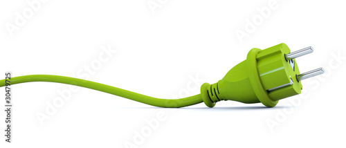 Illustration: Green power plug - curve Green power plug - curve