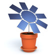 Solar sunflower module in a flowerpot