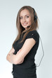 Sexy smilling call center operator