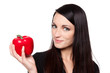 Produce - vegetable woman with red bell pepper
