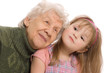 The elderly woman with the grand daughter