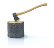Axe and log