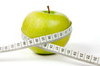 Green apple with tape