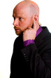 Man listening to ear piece