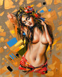 Portrait of the beautiful naked girl Portrait of the beautiful naked girl