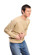 Young man suffering from a bad stomach ache