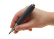 The hand with a pen writing