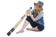 Woman with didgeridoo Woman with didgeridoo