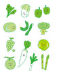 Green vegetable and fruit