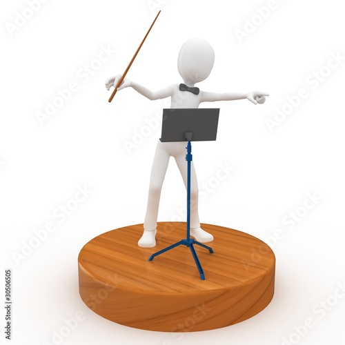 Illustration: 3d man conductor leader 3d man conductor leader