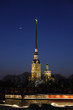 Russia, St. Petersburg. Peter and Paul Fortress at night