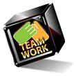 Vektor: würfel - teamwork würfel - teamwork