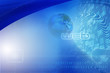 Digital space - digital background with blue globe Digital space - digital background with blue globe