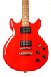 Details of red electric modern guitar