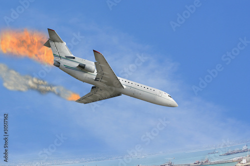 Photo: burned airplane burned airplane
