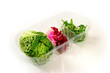 package with a variety of salads